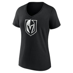 Vegas Golden Knights Women's Personalized Name & Number Monochrome V-Neck T-Shirt - Black - NHL 201281595