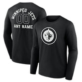 Winnipeg Jets Personalized Name & Number Monochrome Long Sleeve T-Shirt - Black - NHL 201281602