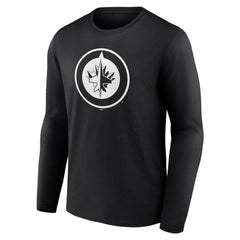 Winnipeg Jets Personalized Name & Number Monochrome Long Sleeve T-Shirt - Black - NHL 201281602