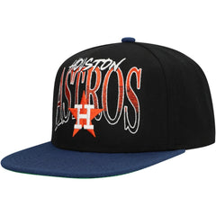 Houston Astros Mitchell & Ness Rise Up Snapback Hat - Black - Mitchell & Ness Lifestyle