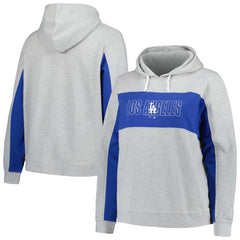 Los Angeles Dodgers Profile Women's Plus Size Pullover Jersey Hoodie - Heather Gray - MLB on Sale