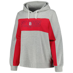 St. Louis Cardinals Profile Women's Plus Size Pullover Jersey Hoodie - Heather Gray - MLB Online