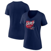 Columbus Blue Jackets Women's Native V-Neck T-Shirt - Navy - NHL 201291112