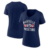 Nashville Predators Women's Americana Team V-Neck T-Shirt - Navy - NHL 201291190