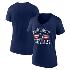 New Jersey Devils Women's Americana Team V-Neck T-Shirt - Navy - NHL 201291194