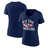 New York Rangers Women's Americana Team V-Neck T-Shirt - Navy - NHL 201291213