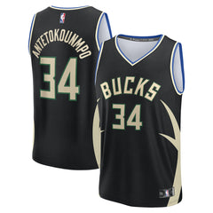 Giannis Antetokounmpo Milwaukee Bucks Fast Break Replica Player Jersey Statement Edition Black | Fanatics discount