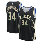 Giannis Antetokounmpo Milwaukee Bucks Youth Fast Break Replica Player Jersey Statement Edition Black | Fanatics US