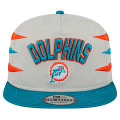Miami Dolphins New Era Athletic Golfer Snapback Hat Stone/Aqua