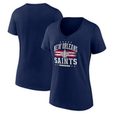 New Orleans Saints Women's Americana Team V-Neck T-Shirt Navy