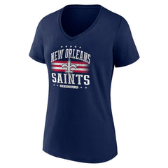 New Orleans Saints Women's Americana Team V-Neck T-Shirt Navy