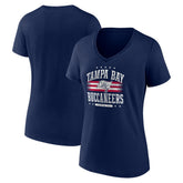 Tampa Bay Buccaneers Women's Americana Team V-Neck T-Shirt Navy