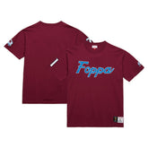 Peter Forsberg Colorado Avalanche Mitchell & Ness Premium Nickname Vintage Logo T-Shirt - Burgundy - NHL 201297206