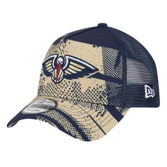 New Orleans Pelicans Tip Off A-Frame Trucker 9FORTY Adjustable Hat Navy/Gold | New Era discount