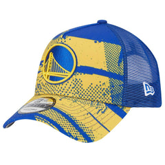 Golden State Warriors Tip Off A-Frame Trucker 9FORTY Adjustable Hat for sale Royal/Gold | New Era