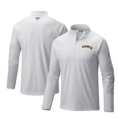 San Francisco Giants Columbia Terminal Tackle Omni-Shade Raglan Quarter-Zip Pullover Top - White - Columbia Lifestyle