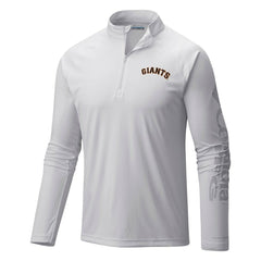 San Francisco Giants Columbia Terminal Tackle Omni-Shade Raglan Quarter-Zip Pullover Top - White - Columbia Lifestyle