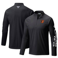 Baltimore Orioles Columbia Terminal Tackle Omni-Shade Raglan Quarter-Zip Pullover Top - Black - Columbia on Sale