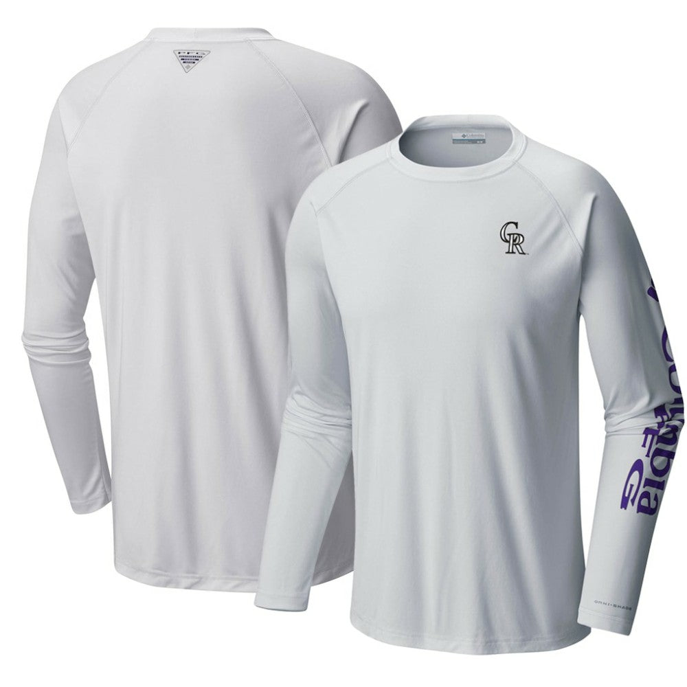 Colorado Rockies Columbia Terminal Tackle Long Sleeve T-Shirt - White - Columbia Sale