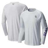 Colorado Rockies Columbia Terminal Tackle Long Sleeve T-Shirt - White - Columbia Sale