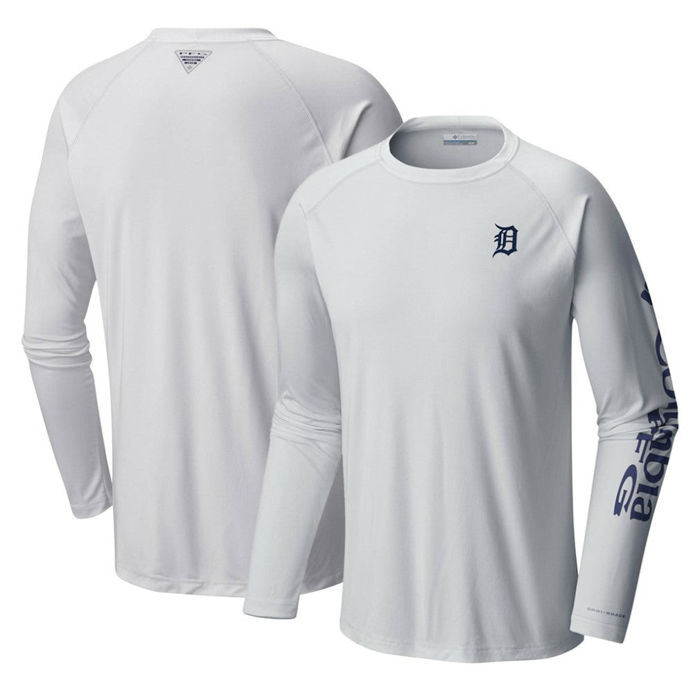 Detroit Tigers Columbia Terminal Tackle Long Sleeve T-Shirt - White - Columbia on Sale