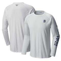 Detroit Tigers Columbia Terminal Tackle Long Sleeve T-Shirt - White - Columbia on Sale