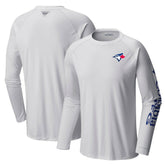 Toronto Blue Jays Columbia Terminal Tackle Long Sleeve T-Shirt - White - Columbia Discount