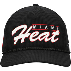Miami Heat '47 Double Header Sidepatch Cord Hitch Adjustable Hat Black | 47 brand US