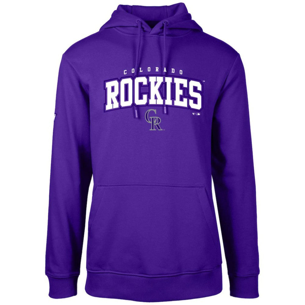 Colorado Rockies Levelwear Podium Team Arch Pullover Hoodie - Purple - MLB Lifestyle