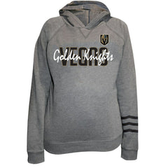 Vegas Golden Knights Fanatics Women's Plus Size Lightweight Fleece Raglan Pullover Hoodie - Heather Gray - NHL 201302752