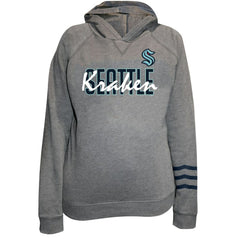 Seattle Kraken Fanatics Women's Plus Size Lightweight Fleece Raglan Pullover Hoodie - Heather Gray - NHL 201302753