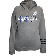 Tampa Bay Lightning Fanatics Women's Plus Size Lightweight Fleece Raglan Pullover Hoodie - Heather Gray - NHL 201302755