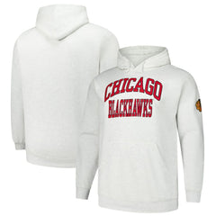 Chicago Blackhawks Fanatics Big & Tall Fleece Pullover Hoodie - Heather Gray - NHL 201302795