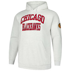 Chicago Blackhawks Fanatics Big & Tall Fleece Pullover Hoodie - Heather Gray - NHL 201302795