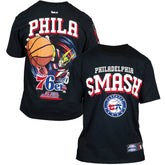Philadelphia 76ers Hyperfly Unisex NBA x My Hero Academia All Might Smash T-Shirt Black