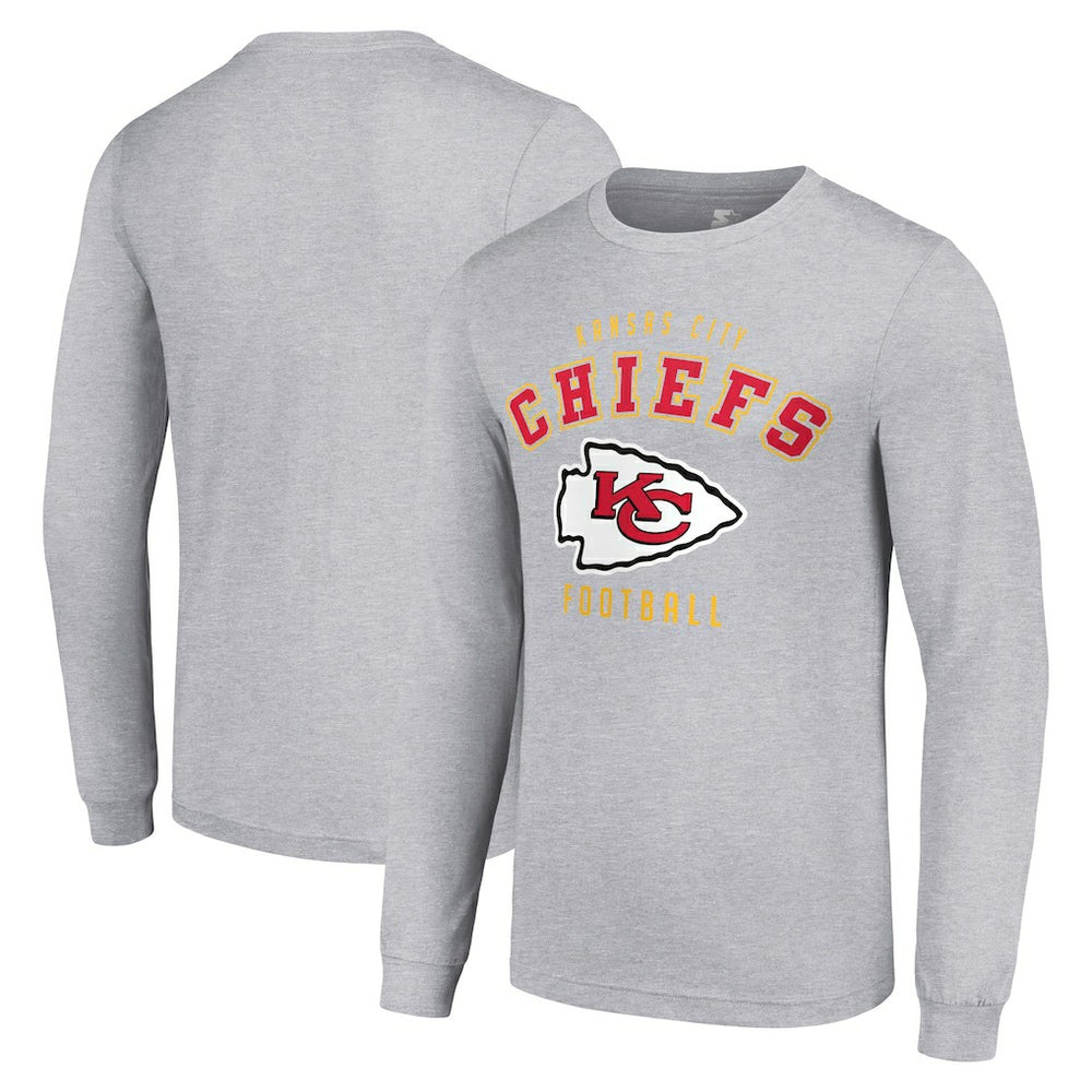 Kansas City Chiefs Starter Long Sleeve T-Shirt Heather Gray
