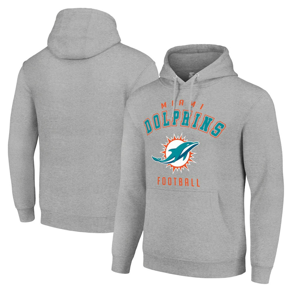 Miami Dolphins Starter Unisex Logo Pullover Hoodie Heather Gray