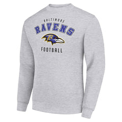 Baltimore Ravens Starter Team Logo Pullover Sweatshirt Heather Gray