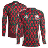 Mexico National Team 2024 Home Replica Long Sleeve Jersey Burgundy - Adidas sale