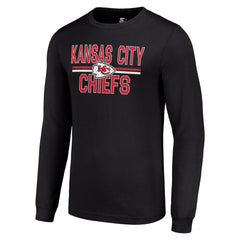 Kansas City Chiefs Starter Team Mesh Print Graphic Long Sleeve T-Shirt Black