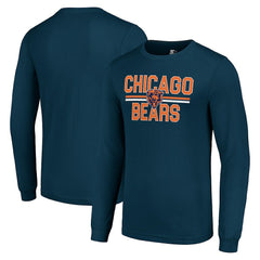 Chicago Bears Starter Team Mesh Print Graphic Long Sleeve T-Shirt Navy