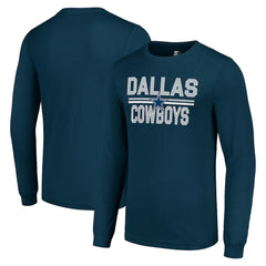 Dallas Cowboys Starter Team Mesh Print Graphic Long Sleeve T-Shirt Navy