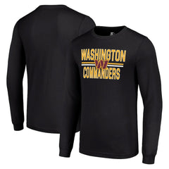 Washington Commanders Starter Team Mesh Print Graphic Long Sleeve T-Shirt Black
