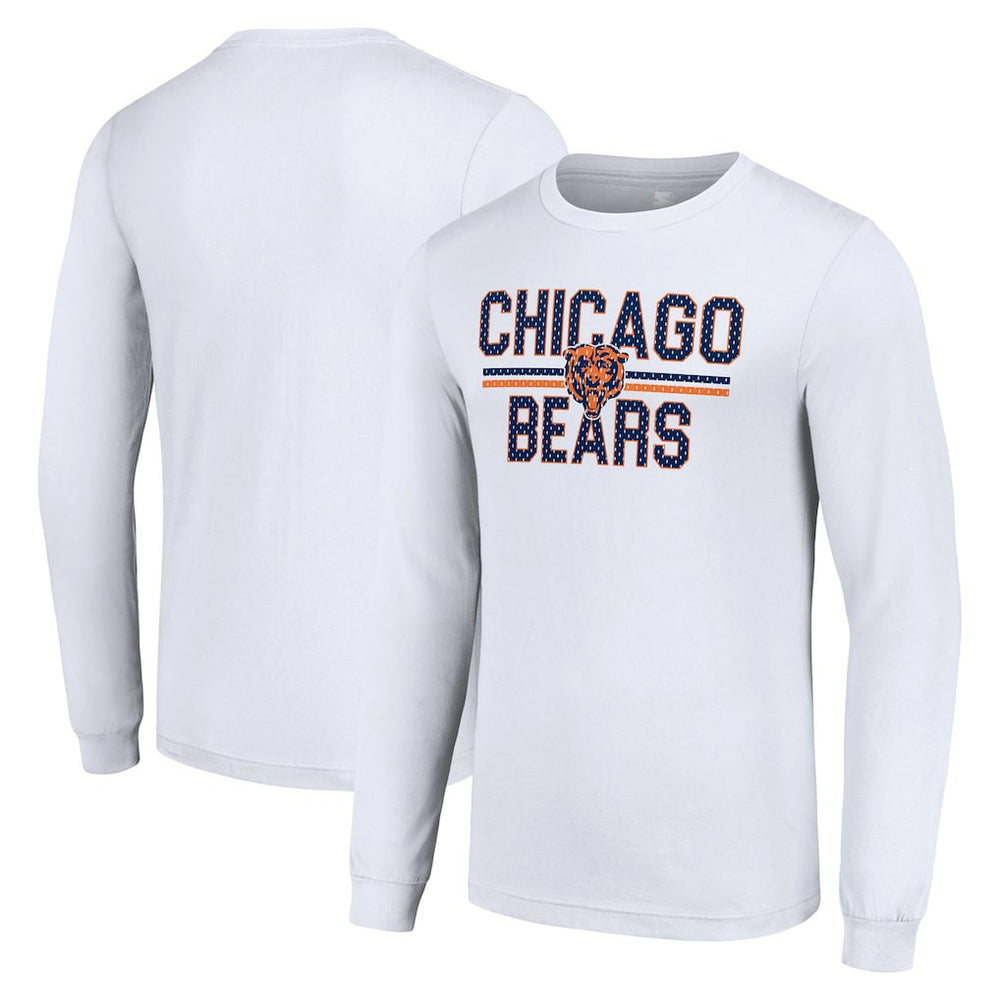 Chicago Bears Starter Team Mesh Print Graphic Long Sleeve T-Shirt White