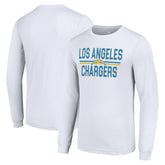 Los Angeles Chargers Starter Team Mesh Print Graphic Long Sleeve T-Shirt White