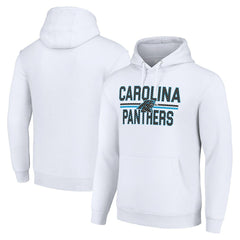 Carolina Panthers Starter Unisex Team Mesh Print Graphic Tri-Blend Pullover Hoodie White