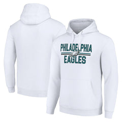 Philadelphia Eagles Starter Unisex Team Mesh Print Graphic Tri-Blend Pullover Hoodie White