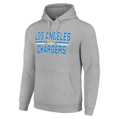 Los Angeles Chargers Starter Unisex Team Mesh Print Graphic Tri-Blend Pullover Hoodie Heather Gray