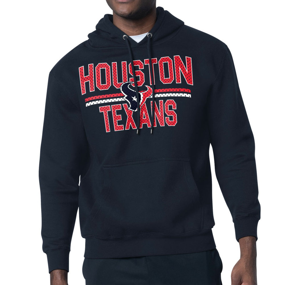 Houston Texans Starter Unisex Team Mesh Print Graphic Tri-Blend Pullover Hoodie Navy
