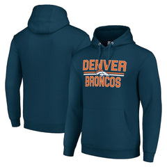 Denver Broncos Starter Unisex Team Mesh Print Graphic Tri-Blend Pullover Hoodie Navy